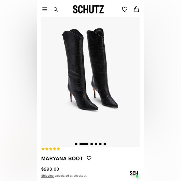 EUC SCHUTZ Maryana Black Crocodile Embossed Heeled Boots 8.5 - Picture 2 of 12